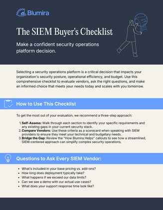 Choose a SIEM Checklist
