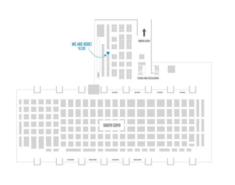 Moscone Center 2023 floor map showing Blumira's booth