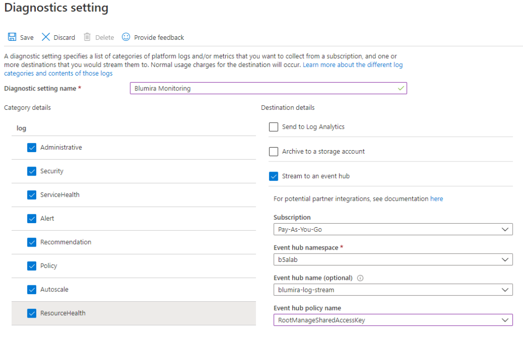 Using Azure Event Hub for detecting cloud breaches