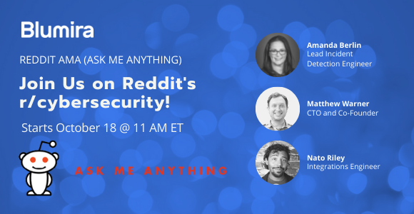 Join Blumira on r/cybersecurity for a Reddit AMA
