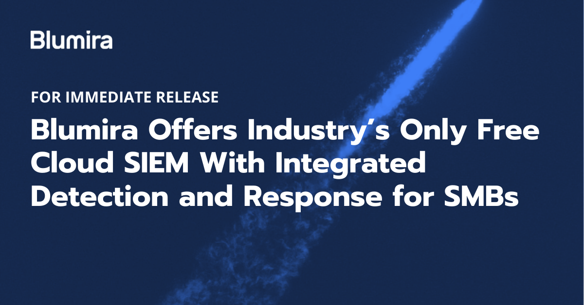 Blumira Offers Industry’s Only Free Cloud SIEM With Integrated Detection and Response for SMBs
