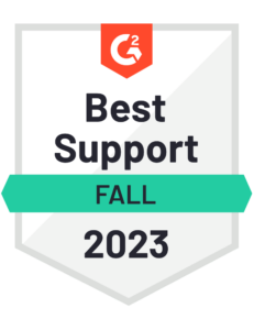 Best Support badge from G2 Fall 2023
