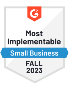Most Implementable for Small Business badge from G2 Fall 2023